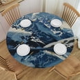 thumbnail image 1 of Orinice Mountain Range Snow Round Table Cover Stain Resistant Washable Indoor Outdoor Tablecloth Kitchen Dining Wedding Parties 100% Polyester Fiber 42-46, 1 of 8