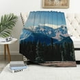thumbnail image 1 of Orinice Mountain Range Trees Blue Sky Warm Lightweight Blanket Soft Fleece Throw Blanket for All Seasons - Living Room Sofa Decor Cow Gifts Blanket 60x80in, 1 of 6