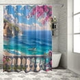 thumbnail image 1 of Orinice Mountain Scenic Shower Curtain Forest Pine Trees Lake View Rustic Wilderness Blue Sky White Cloud Nature Scenery Outdoor Landscape Bathroom Decor Curtain Set with Hook 69x72, 1 of 7