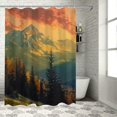 thumbnail image 1 of Orinice Mountain Sunset Trees Bathroom Decor Set Polyester Fabric Shower Curtain with Hooks 69x72, 1 of 7
