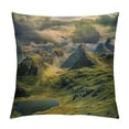 thumbnail image 1 of Orinice  Mountain Throw Pillow Cushion Cover, Moss Rocky Hills Under Dramatic Rainy Sky Scottish Valley Rural Scenery, Decorative Square Accent Pillow Case,  White, 1 of 5