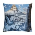 thumbnail image 1 of Orinice Mountain Waterfall Snow Graphic Decorative Pillow Cover 1PC - Winter Aesthetic Home Decor for Couch, Living Room, Bedroom - Men, Women, Boys, Girls 20x20in, 1 of 5
