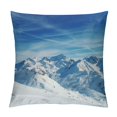 thumbnail image 1 of Orinice Mountains Snow Skiing Graphic Decorative Cushion Throw Pillow Cover Winter Aesthetic Home Decor 1PC 18x18in, 1 of 5