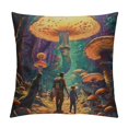 thumbnail image 1 of Orinice Mushroom Forest Graphic Decorative Throw Pillow Cover for Home Couch Living Room Bed Sofa - Short Plush Material - Invisible Zipper Design - Pack of 1 12x12in, 1 of 5
