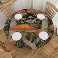 thumbnail image 1 of Orinice Mushrooms Flowers Field Round Table Cover Stain Resistant Washable Indoor Outdoor Tablecloth Kitchen Dining Wedding Parties Waterproof Fabric 100% Polyester 54-58, 1 of 8