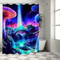 thumbnail image 1 of Orinice Mushrooms Planets Psychedelic Bathroom Decor Set with Hooks 100% Polyester Chic Modern Shower Curtain 69x72, 1 of 7