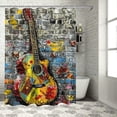 thumbnail image 1 of Orinice Music Notes Bathroom Decor Set Polyester Fabric Shower Curtain with Hooks 69x72, 1 of 7