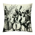 thumbnail image 1 of Orinice  Music Throw Pillow Cushion Cover, Sketch Style of a Jazz Band Playing Instruments and Musical Notes American Print, Decorative Square Accent Pillow Case,  White, 1 of 5