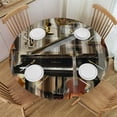 thumbnail image 1 of Orinice Musical Instruments Piano Keyboard Round Table Cover Stain Resistant Washable Indoor Outdoor Tablecloth Kitchen Dining Wedding Parties 100% Polyester Fiber 54-58, 1 of 8