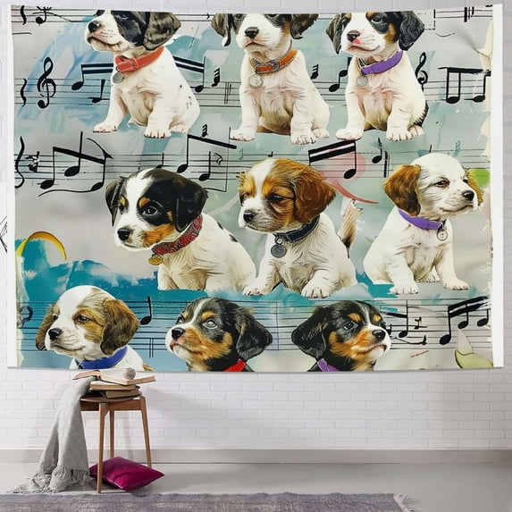 Orinice Musical Notes Tapestry Wall Hanging Unique Style Graphic Tapestries Home Wall Decor Art for Living Room Bedroom Apartment Farmhouse Dorm 60x50inch