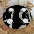 thumbnail image 1 of Orinice Musical Notes Treble Grunge Round Table Cover Stain Resistant Washable Indoor Outdoor Tablecloth Kitchen Dining Wedding Parties 100% Polyester Fiber 54-58, 1 of 8