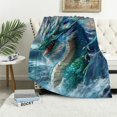 thumbnail image 1 of Orinice Mystical Dragon Storm Blanket - Warm, Fluffy &amp; Fuzzy  Throw Blanket, Soft, Cozy &amp; Lightweight for Couch, Bed, Travel &amp; Outdoor Use, Ideal for Adults Kids Men Boys   50x60in, 1 of 6