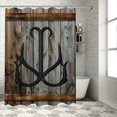 thumbnail image 1 of Orinice  Nautical Shower Curtain, Fishing Lures Anchor Modern Abstract Painting Wooden Frame Rustic, Cloth Fabric Bathroom Decor Set with Hooks,  69x72, 1 of 7