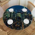 thumbnail image 1 of Orinice Night Cityscape Round Table Cover Stain Resistant Washable Indoor Outdoor Tablecloth Kitchen Dining Wedding Parties 100% Polyester Fiber 42-46, 1 of 8