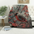 thumbnail image 1 of Orinice Northern Cardinal Blanket Gifts for Women Red Birds Berries Flannel Throw Blankets Soft Comfy Lightweight for Home Decor Couch Bed Sofa  40x50in, 1 of 6