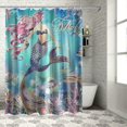 thumbnail image 1 of Orinice  Ocean Mermaid Shower Curtain Set with Rugs and Towel, Include Non-Slip Rug, Toilet Lid Cover, Bath Mat and Towels, Pink Girls Shower Curtain with for Bathroom, Large 60x72, 1 of 7