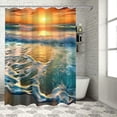 thumbnail image 1 of Orinice Ocean Shower Curtain Sand Beach Waves Sunrise Lanikai Theme Colorful Offshore Pacific Scenry Pattern Waterproof Fabric Bathroom Decor Set Plastic Hooks 12 Pcs Blue 69x72, 1 of 7