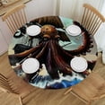 thumbnail image 1 of Orinice Octopus Boat Pirate Ship Round Table Cover Stain Resistant Washable Indoor Outdoor Tablecloth Kitchen Dining Wedding Parties 100% Polyester Fiber 38-42, 1 of 8