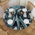 thumbnail image 1 of Orinice Octopus Round Table Cover Stain Resistant Washable Indoor Outdoor Tablecloth Kitchen Dining Wedding Parties Full Width Single-Sided Printing 100% Polyester Fiber 38-42, 1 of 8