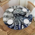 thumbnail image 1 of Orinice Octopus Ship Compass Round Table Cover Stain Resistant Washable Indoor Outdoor Tablecloth Kitchen Dining Wedding Parties 100% Polyester Fiber 46-50, 1 of 8