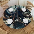 thumbnail image 1 of Orinice Octopus Ship Fantasy Art Round Table Cover Stain Resistant Washable Indoor Outdoor Tablecloth Kitchen Dining Wedding Parties 100% Polyester Fiber 38-42, 1 of 8