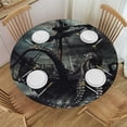 thumbnail image 1 of Orinice Octopus Ship Gothic Art Round Table Cover Stain Resistant Washable Indoor Outdoor Tablecloth Kitchen Dining Wedding Parties Elastic Edge 100% Polyester Fiber 46-50, 1 of 8