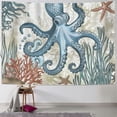 thumbnail image 1 of Orinice Octopus Starfish Seaweed Tapestry Wall Hanging Unique Style Graphic Tapestries Home Wall Decor Art for Living Room Bedroom Apartment Farmhouse Dorm 60x50inch, 1 of 6
