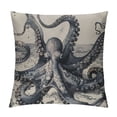thumbnail image 1 of Orinice  Octopus Throw Pillow Covers  Set of 1 Soft Ocean Kraken Pillow Cases Cushion Covers for Living Room Bedroom Tentacles Vintage Decor Ocean Fish Throw Pillowcases for Sofa Couch Chair White, 1 of 5