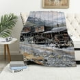 thumbnail image 1 of Orinice Old Western Town Wooden Buildings Wagons Theme Warm Lightweight Soft Fleece Blanket All Seasons - Multiple Sizes Available 60x80in, 1 of 6
