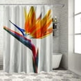 thumbnail image 1 of Orinice  Orange Plant Tropical Flower Decor Shower Curtain, Flowers Bird of Paradise Bathroom Decor Polyester Fiber Plastic Rings Quick-Drying Waterproof for Bathtubs/Bathroom,  69x72, 1 of 7
