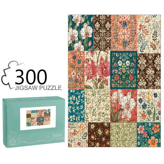 Orinice Orchid Floral Patchwork Collage Jigsaw Puzzle for Adults, Challenging Game with Reference Poster,Tight‑Fitting Smooth Puzzle Pieces for Family Game