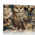 thumbnail image 1 of Orinice Owl Branch Flowers Fine Art Aesthetic Poster & Print Wall Painting for Home Decor - Canvas Print Living Room Bedroom Office Wall Art 20x16in, 1 of 6
