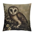 thumbnail image 1 of Orinice Owl Branch Flowers Graphic Decorative Pillow Cover for Home Couch Living Room Sofa, High-Quality 1PC 20x20in, 1 of 5