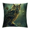 thumbnail image 1 of Orinice Owl Branch Glowing Light Graphic Decorative Cushion Throw Pillow Cover for Home Couch Living Room Bed Sofa Short Plush 1PC Printed on Both Sides 20x20in, 1 of 5