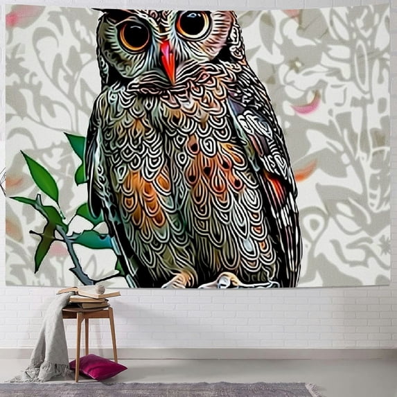 Orinice Owl Branch Tapestry Wall Hanging Unique Style Graphic Tapestries Home Wall Decor Art for Living Room Bedroom Apartment Farmhouse Dorm 40x60inch
