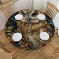 thumbnail image 1 of Orinice Owl Flowers Detailed Painting Round Table Cover Stain Resistant Washable Indoor Outdoor Tablecloth Kitchen Dining Wedding Parties 100% Polyester Fiber 38-42, 1 of 8