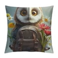 thumbnail image 1 of Orinice Owl Flowers Graphic Decorative Cushion Throw Pillow Cover Short Plush Home Decor 1PC 20x20in, 1 of 5