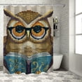 thumbnail image 1 of Orinice Owl Glasses Book Bathroom Decor Set - Colorful Luxurious Graphic Print Polyester Fabric Fashion Decor Sets with Hooks, Washable Shower Curtain for Home Bathroom Decoration 36x72, 1 of 7