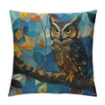 thumbnail image 1 of Orinice Owl Graphic Decorative Cotton Linen Throw Pillow Cover for Home Couch Living Room Sofa, Aesthetic Decor, 1PC 20x20in, 1 of 5