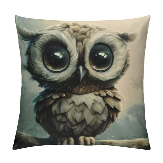 Orinice Owl Graphic Decorative Pillow Cover for Home Couch Living Room Bed Sofa, Multipurpose Throw Pillowcase for Car Bedroom, 1PC 20x20in