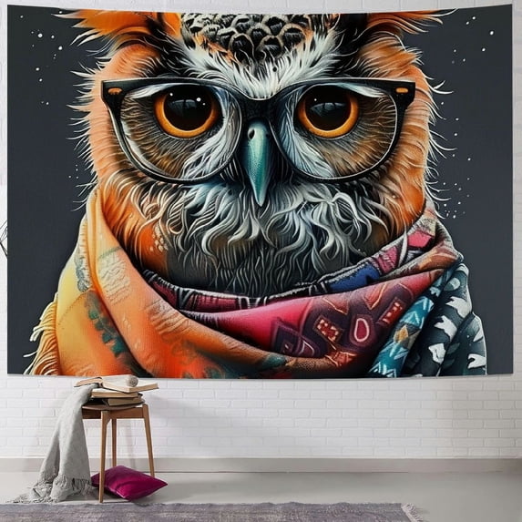 Orinice Owl Tapestry Wall Hanging Unique Style Graphic Tapestries Home Wall Decor Art for Living Room Bedroom Apartment Farmhouse Dorm 40x60inch