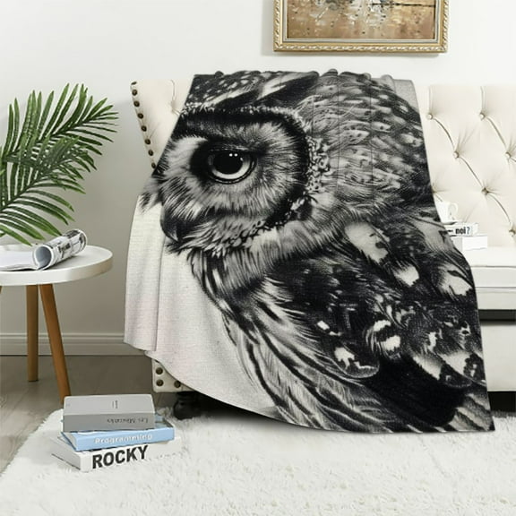 Orinice Owl Theme Warm Lightweight Blanket Soft Fleece Throw Blanket for All Seasons - Multiple Sizes Available 40x50in