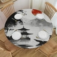 thumbnail image 1 of Orinice Pagoda Round Table Cover Stain Resistant Washable Indoor Outdoor Tablecloth Kitchen Dining Wedding Parties 100% Polyester Fiber 42-46, 1 of 8