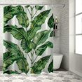 thumbnail image 1 of Orinice  Palm Leaf Shower Curtain Set Tropical Hawaii Jungle Aloha Palm Tree Banana Leaves Shower Curtains Home Decorative Waterproof Polyester Fabric Hooks  69x72, 1 of 7
