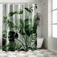 thumbnail image 1 of Orinice Palm Leaf Shower Curtain Set, Tropical Plants Monstera Bamboo Leaves Summer Hawaiian Plants Bathroom Shower Curtain Set 36x72, 1 of 7