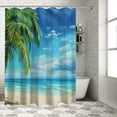 thumbnail image 1 of Orinice Palm Tree Bathroom Decor Set - Colorful Luxurious Polyester Shower Curtain Set with Hooks, 100% Waterproof, Easy to Install and Maintain 69x72, 1 of 7