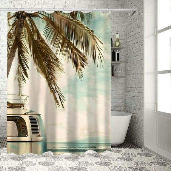 Orinice Palm Tree Bathroom Decor Set with Hooks, Colorful Luxurious Graphic Print Polyester Fabric Shower Curtain Set, 100% Polyester Washable Shower Curtain 60x72