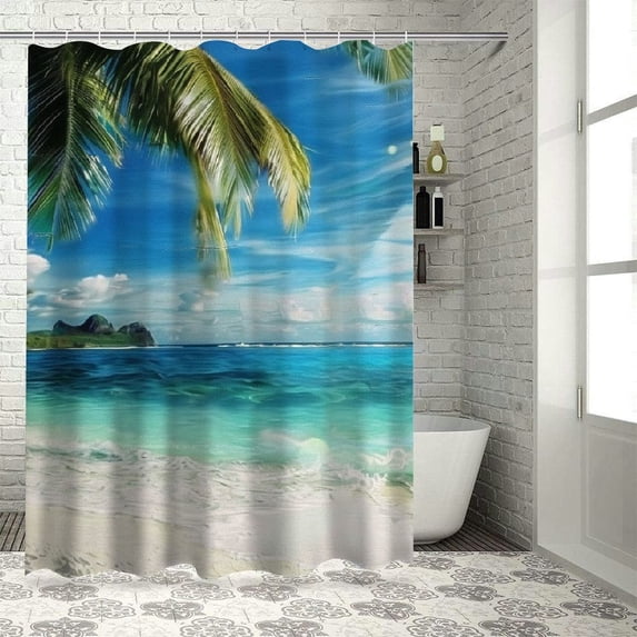Orinice Palm Tree Bathroom Decor Set with Hooks, Colorful Luxurious Graphic Print Polyester Fabric Shower Curtain Set, Multi-Size Washable Shower Curtain 36x72