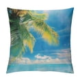 thumbnail image 1 of Orinice Palm Tree Beach Graphic Decorative Cushion Throw Pillow Cover 22x22in, 1 of 5