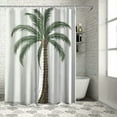 thumbnail image 1 of Orinice Palm Tree Shower Curtain Set Tropical Plant Botanical Bathroom Sets Shower Curtain with 12 Hooks Wild Nature Theme Bathroom Decor with Rugs Bath Accessories with Mats Toilet Lid Cover 69x72, 1 of 7
